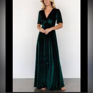 Baltic Born Deep Green Velvet Maxi Dress